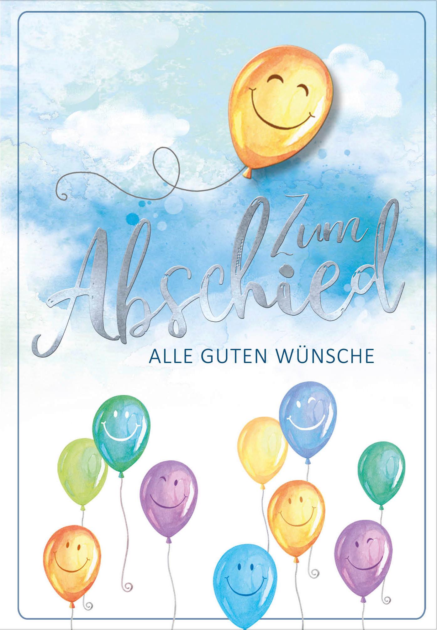 Billett Abschied Ballons - Multicolor, Basics, Papier/Kunststoff (12/18/2cm)