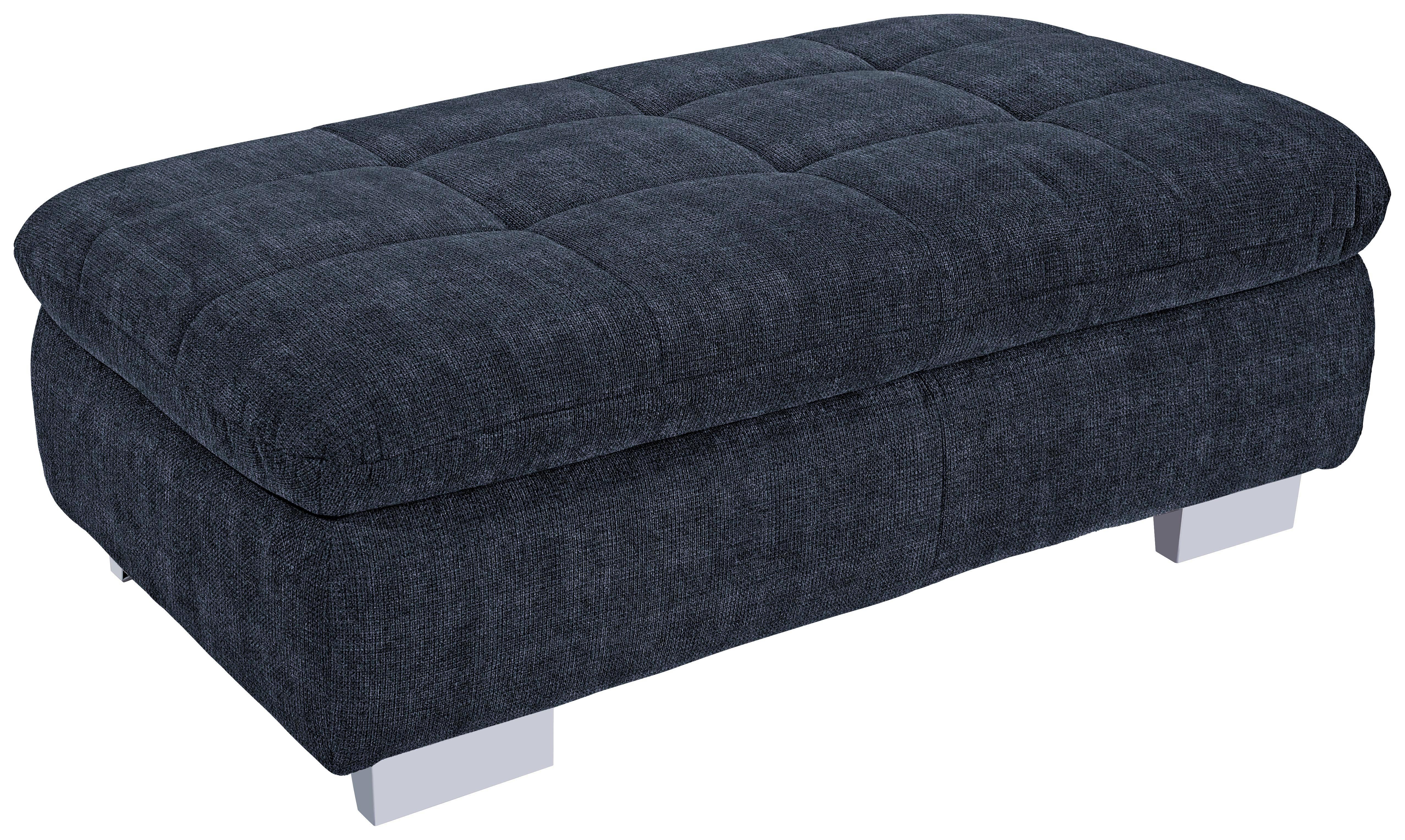 Hocker Larry - Silberfarben/Dunkelblau, MODERN, Holz/Holzwerkstoff (135/42/63cm) - Luca Bessoni