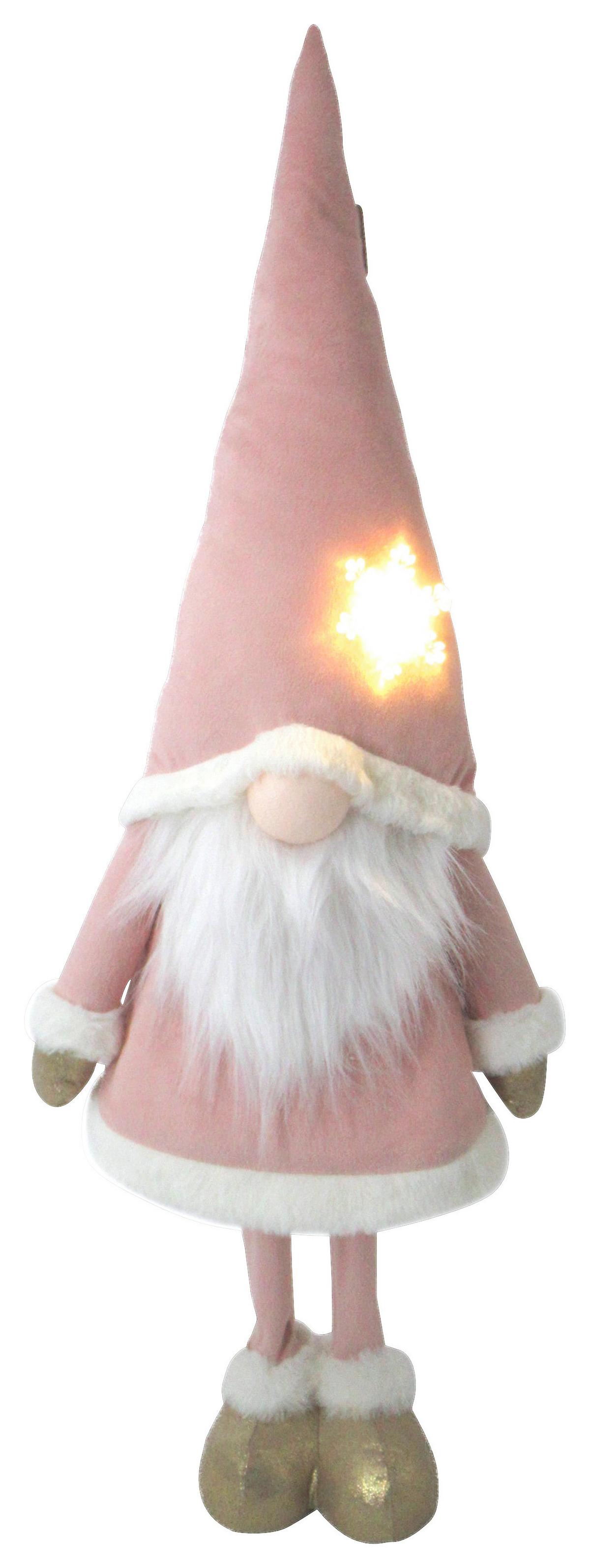 Škriatok s LED - pink/biela, Konventionell, kov/textil (31/80/20cm) - Mömax