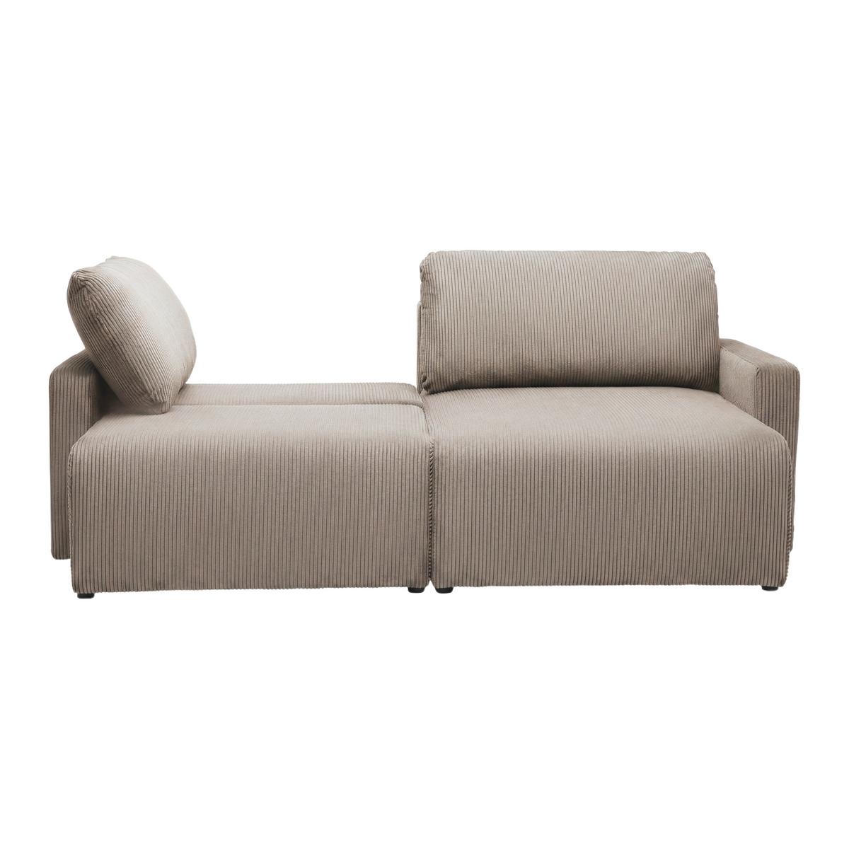 Rohová sedačka DAVE, obojstranná,sivohnedý menč. - taupe, Modern, textil (227/146cm) - Based