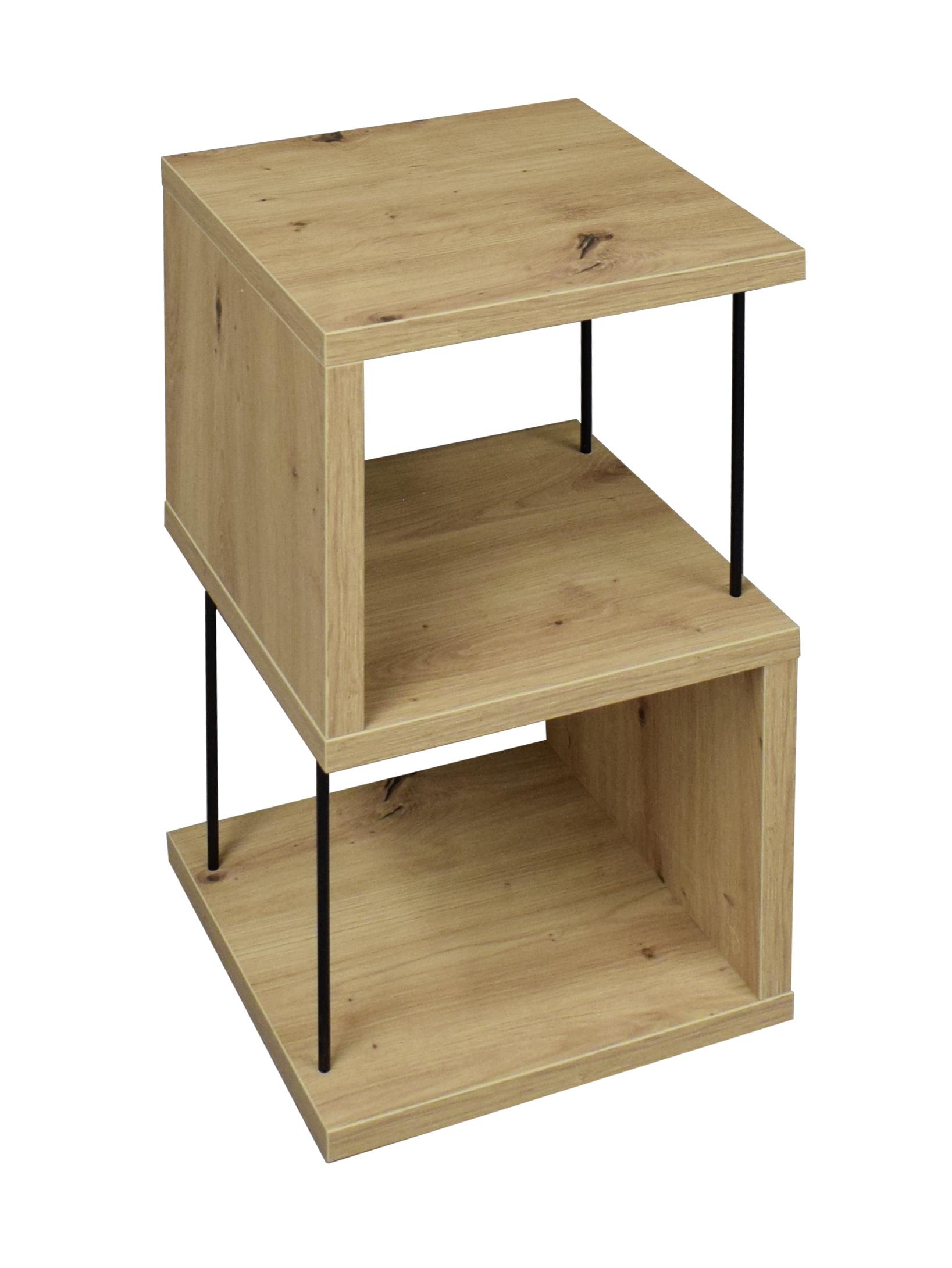 Odkládací Stolek Sticks - černá/barvy dubu, Moderní, kov/kompozitní dřevo (33/65/33cm) - Modern Living