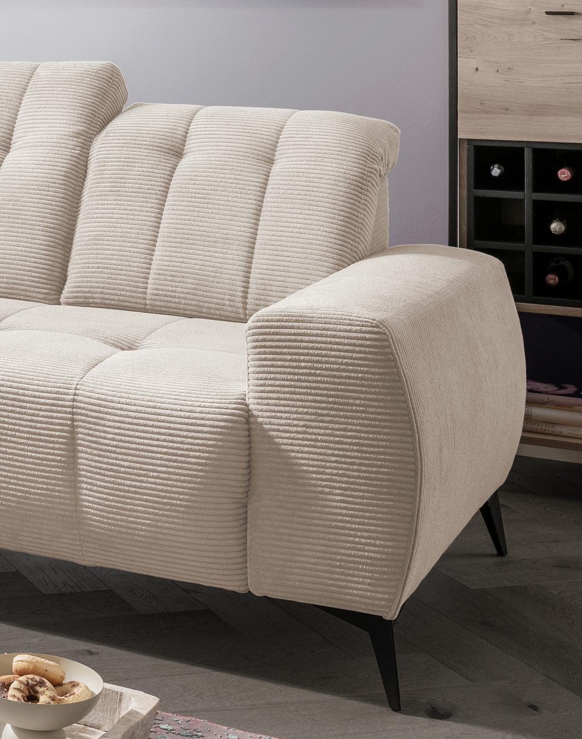 Ecksofa Mit Usb Anschluss Sano, Beige, S: 200x261 Cm - Beige/Schwarz, MODERN, Textil (200/261cm) - Livetastic