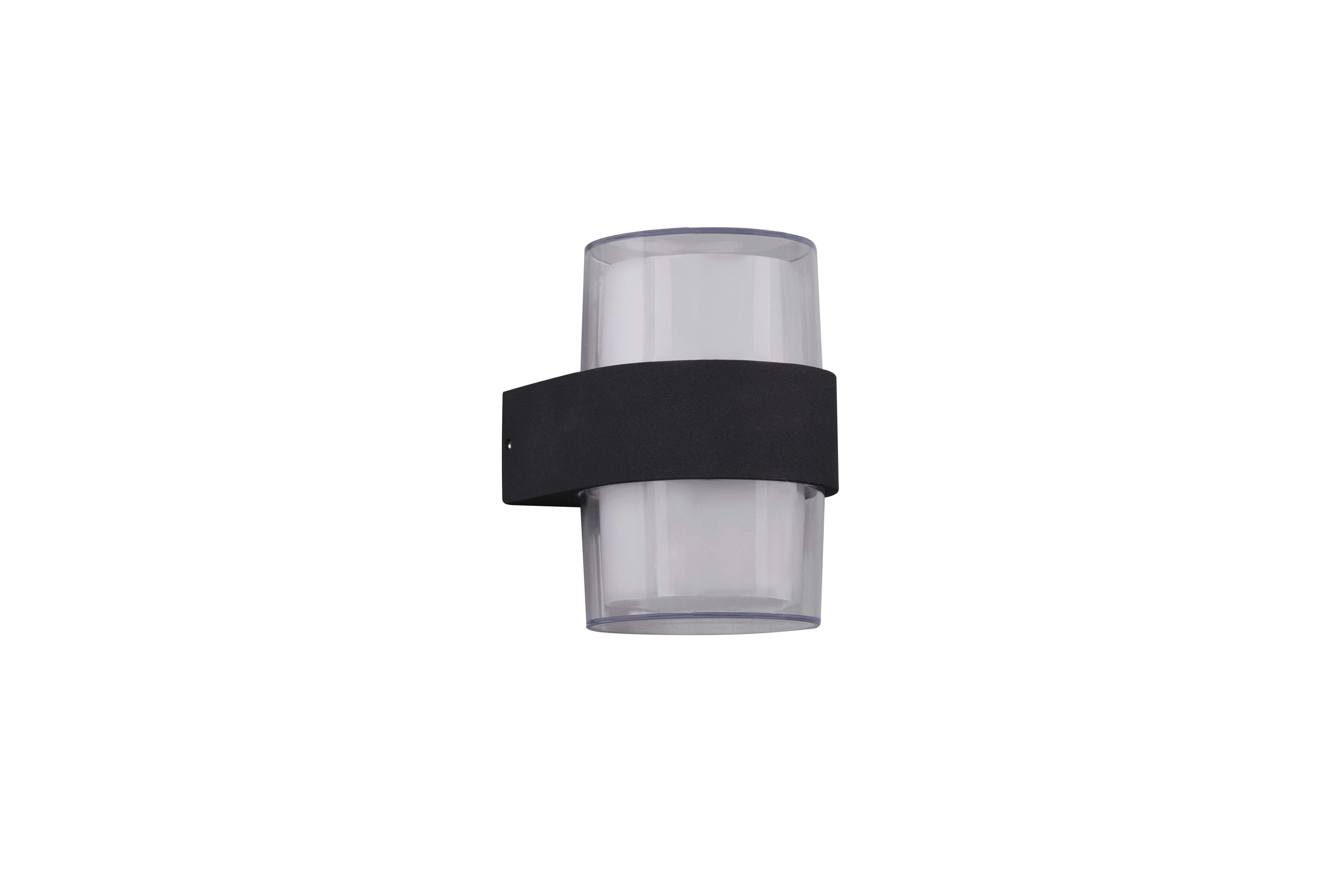 AUßENWANDLEUCHTE 3000K, warmweiß - Anthrazit/Weiß, Design, Kunststoff/Metall (13,2/9,6/10,7cm)