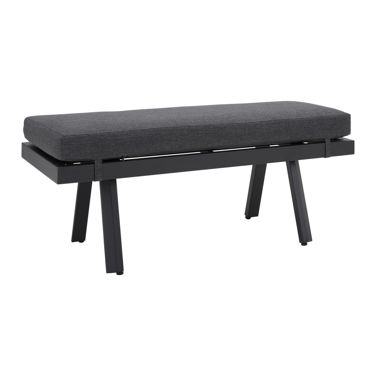 Zahradní sedací souprava ELEONORA - tmavě šedá/přírodní barvy, Moderní, kov/textil (263/84/77cm) - Bessagi Garden