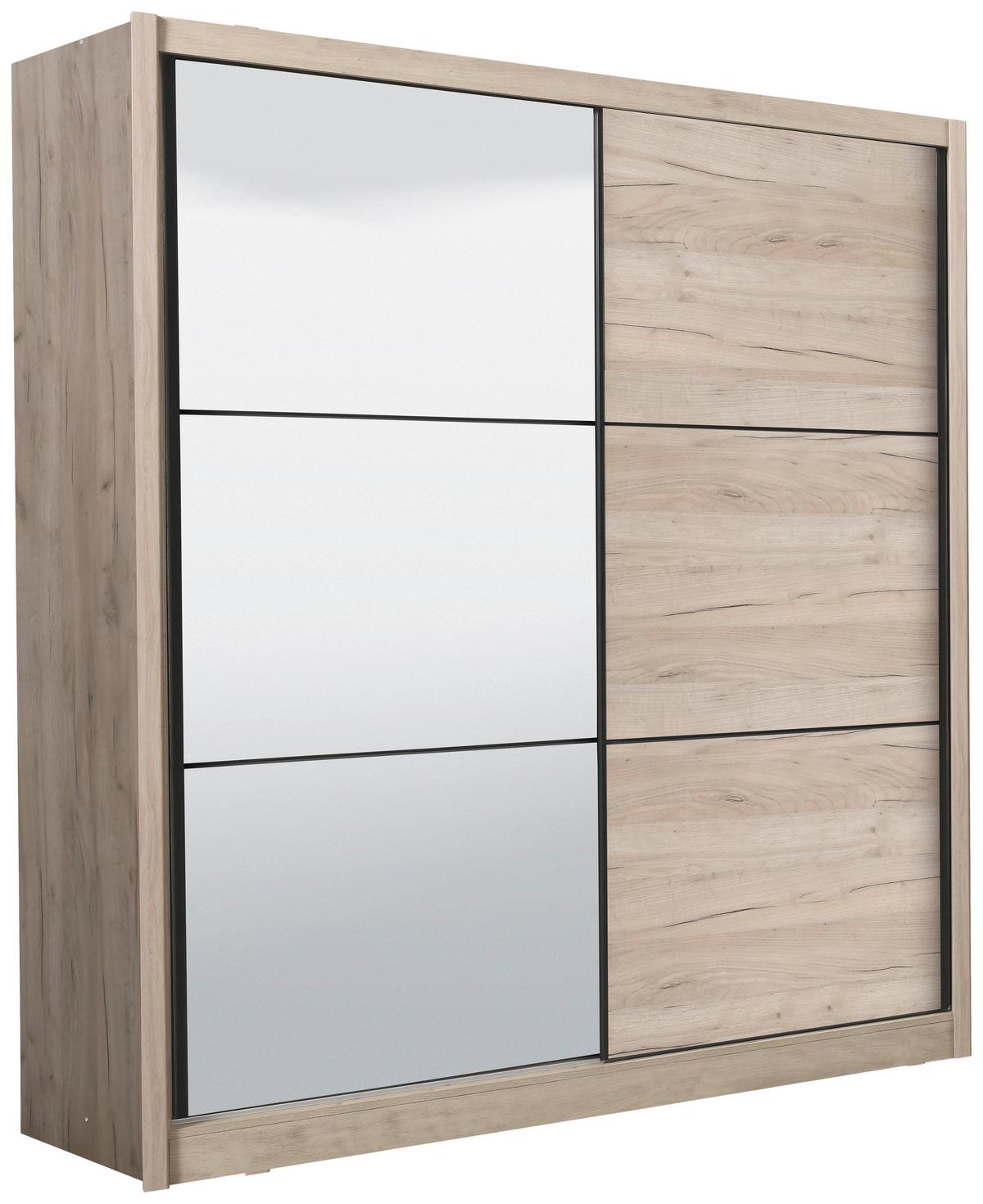 Tolóajtós Szekrény Navara 213/215,5 Cm - tölgyfa színű, Basics (213/215,5/60,5cm)