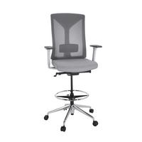 Bürostuhl Halifax Work Grau Bis 150 Kg - Silberfarben/Grau, Basics, Kunststoff/Textil (68/122/60cm) - MID.YOU