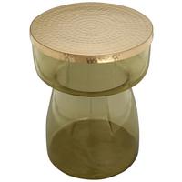 ODKLÁDACÍ STOLEK ROMAN - zelená/barvy zlata, Design, kov/sklo (36/48cm) - Kayoom