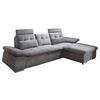 Ecksofa mit Schlaffunktion Nalo Longchair, Webstoff - Dunkelgrau/Silberfarben, KONVENTIONELL, Holzwerkstoff/Textil (268/170cm) - MID.YOU