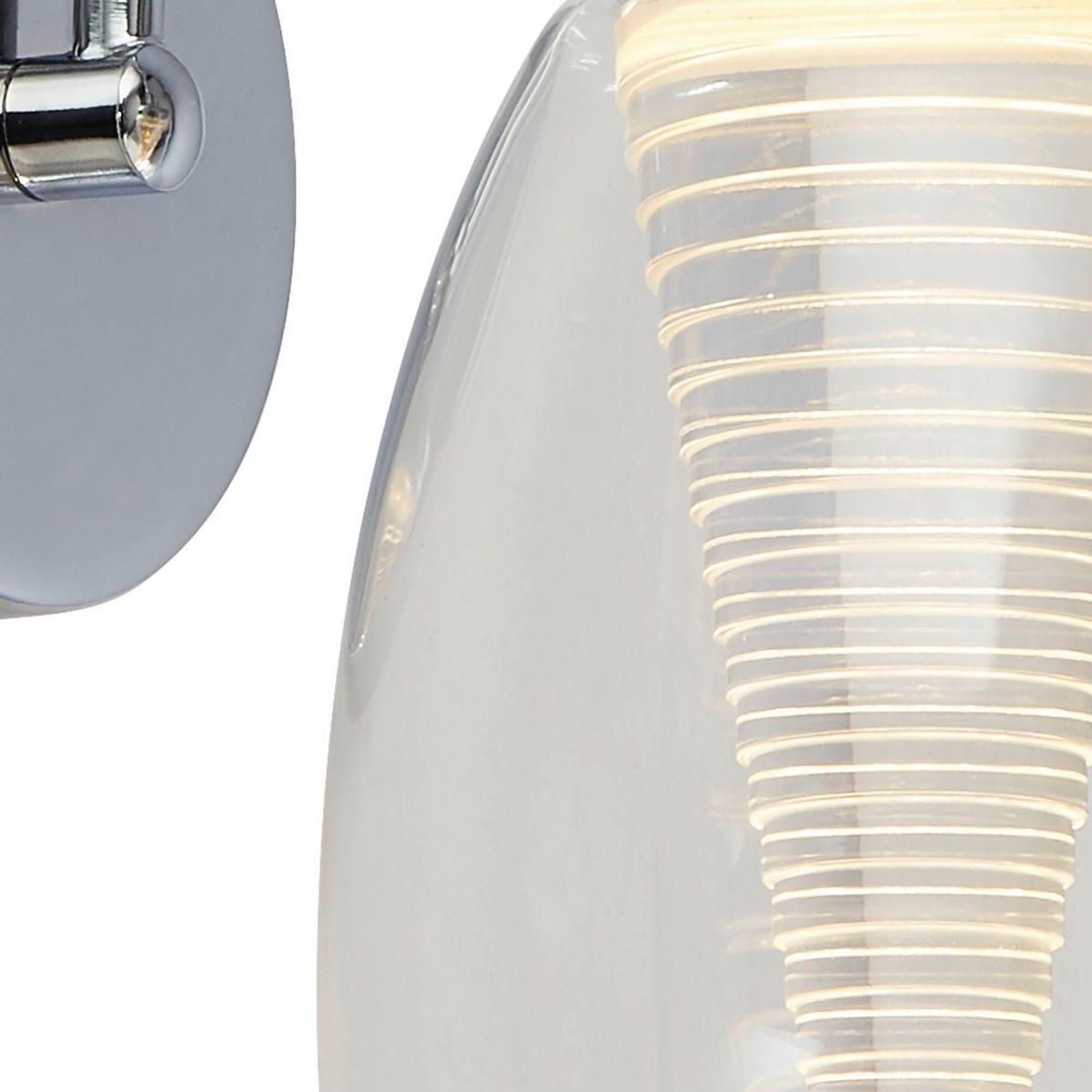 LED-Wandleuchte Cyclone 97292-1cl - Chromfarben, Basics, Glas/Metall (11.5/20/26.5cm)