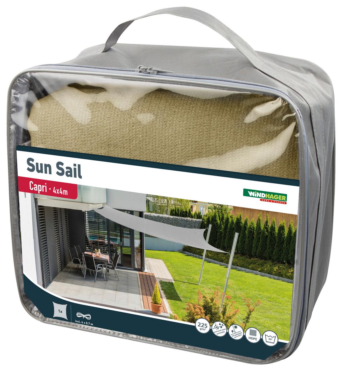 Sonnensegel Quadrat 4x4 m - Champagner, Basics (400/400cm)