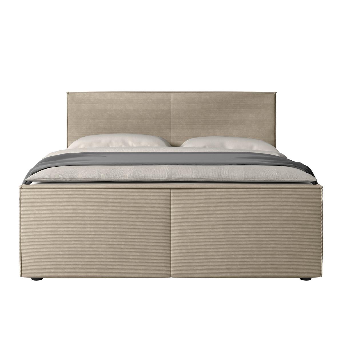 Boxspringbett Mit Bettkasten Algier 180x200 Cm Beige - Beige/Schwarz, MODERN, Karton/Holzwerkstoff (180/200cm) - MID.YOU