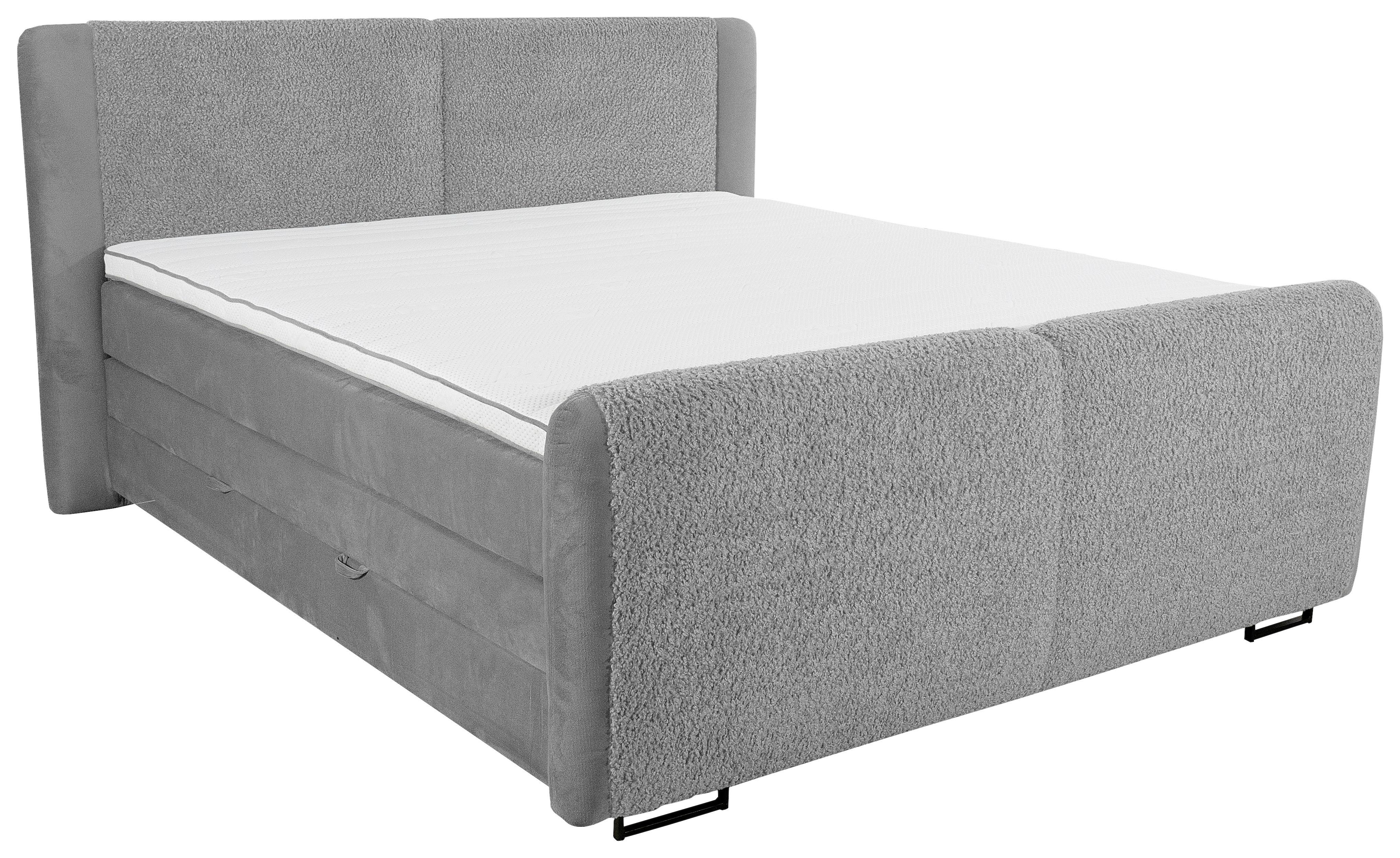 Boxspringbett 180x200 cm Rona - Schwarz/Grau, MODERN, Textil (180/200cm) - MID.YOU