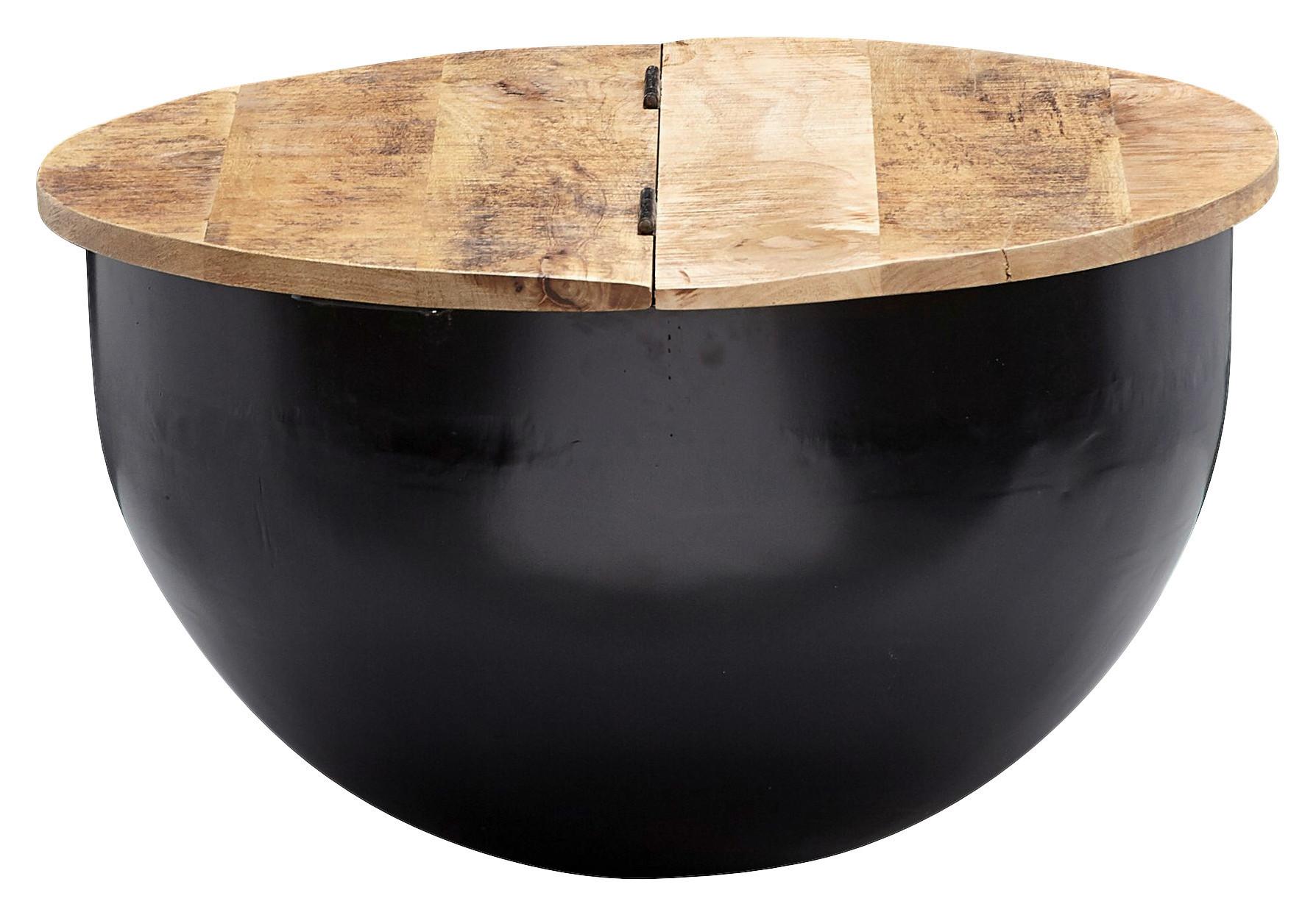 Konferenčni stůl WOHNLING mangové dřevo - černá/hnědá, Moderní, kov/dřevo (60/60/34cm) - MID.YOU