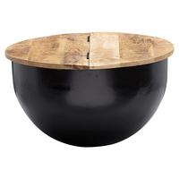 Konferenčni stůl WOHNLING mangové dřevo - černá/hnědá, Moderní, kov/dřevo (60/60/34cm) - MID.YOU