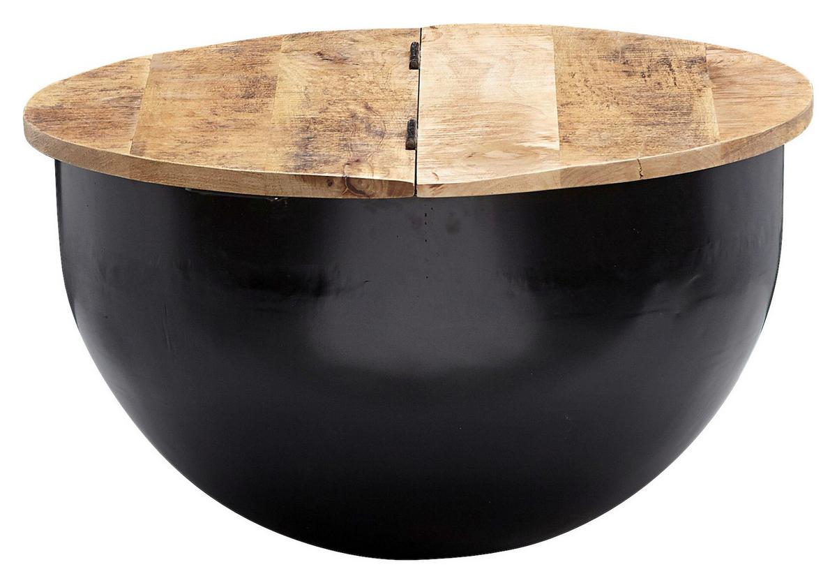 Konferenčni stůl WOHNLING mangové dřevo - černá/hnědá, Moderní, kov/dřevo (60/60/34cm) - MID.YOU