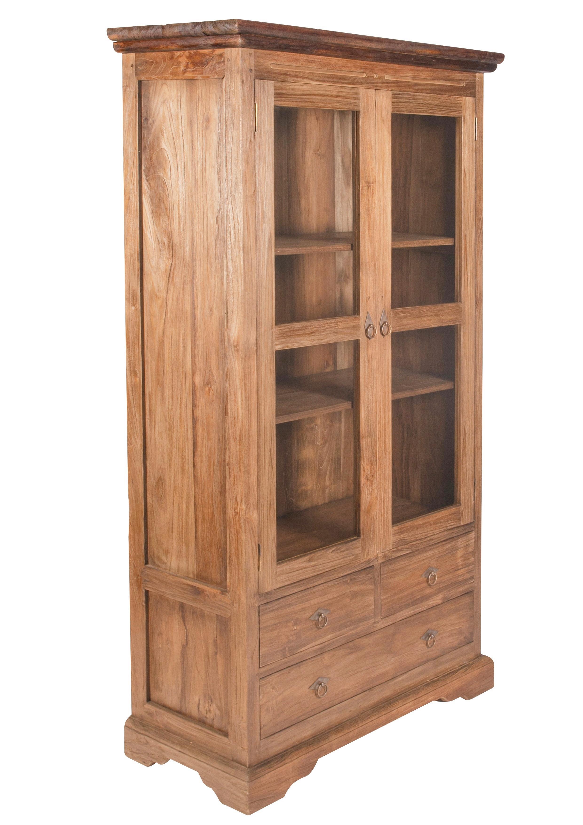 Vitrine Braun/Natur B: 98cm - Naturfarben/Braun, Design, Holz (98/183,5/44cm) - MID.YOU
