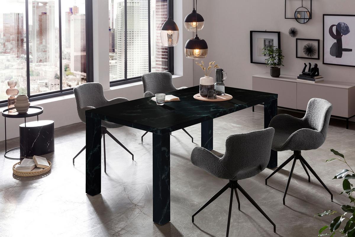 Esstisch Schwarz B: 180 cm - Schwarz, MODERN, Holzwerkstoff (180/90/76cm) - Livetastic