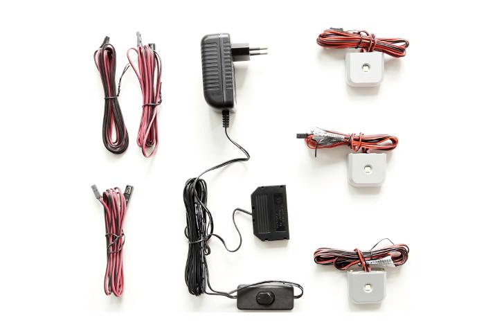 Glasbodenbeleuchtung 3-er Set 2,1 W Led Dimmbar