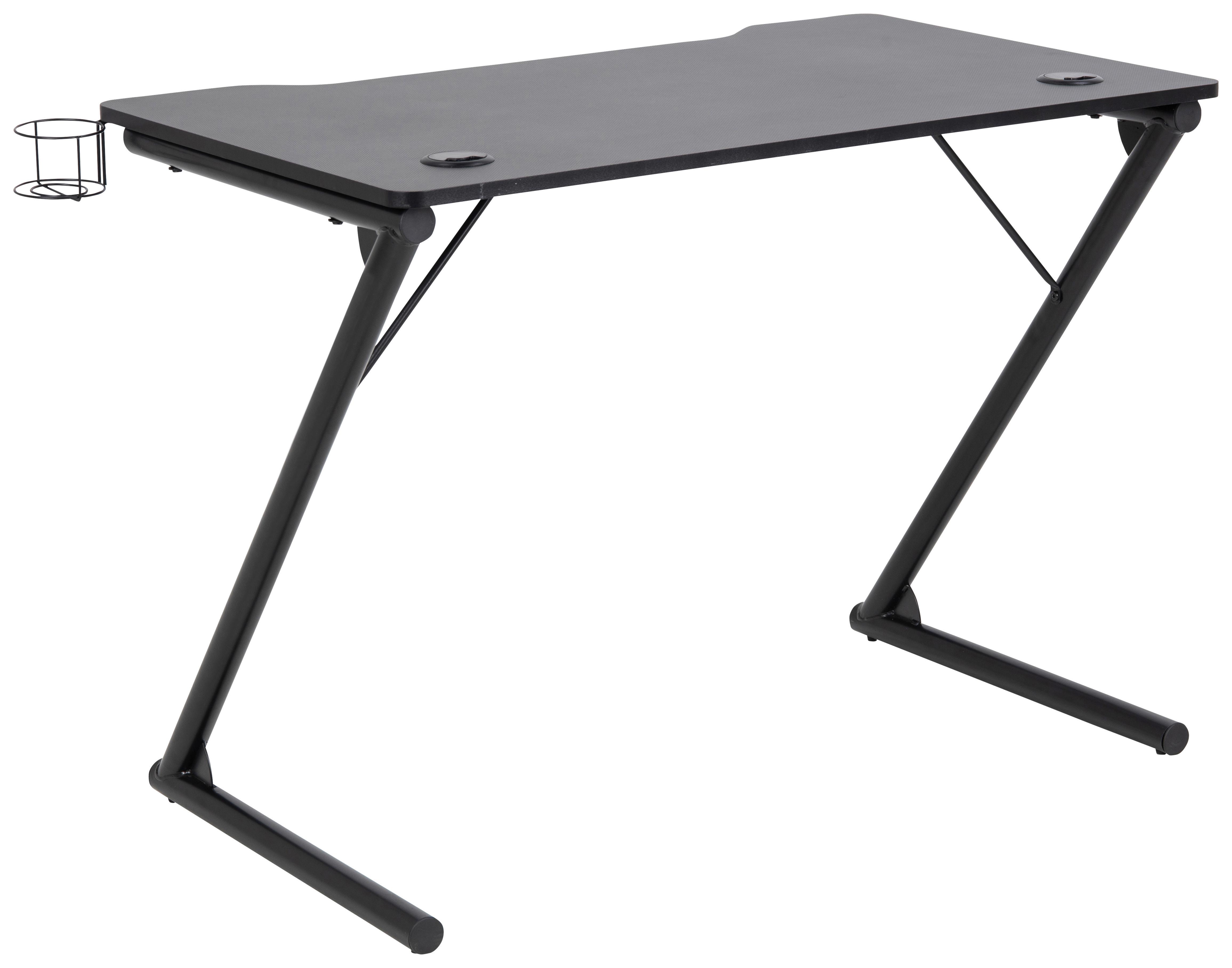 Pc Stůl Trooper - černá, Moderní, kov/kompozitní dřevo (60/74/100cm)