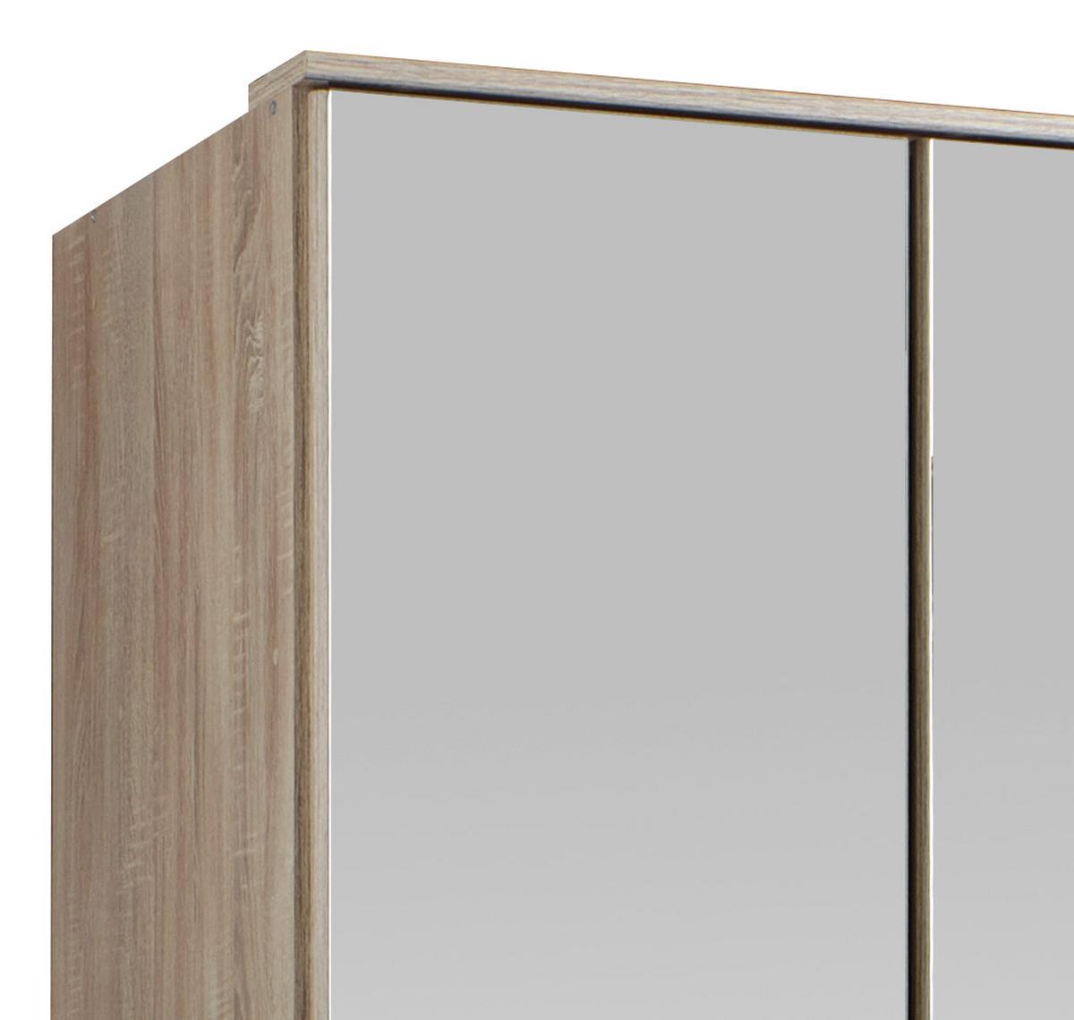 Drehtürenschrank Mit Spiegel 90cm Imago, Sägerau Dekor - Eichefarben, KONVENTIONELL, Glas/Holzwerkstoff (90/199/58cm) - MID.YOU