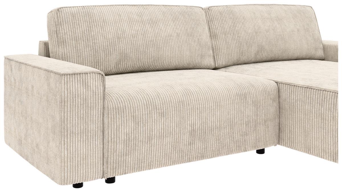 Ecksofa Chance, Creme S:265x164 cm - Creme/Schwarz, MODERN, Textil (265/164cm) - Trendmanufaktur