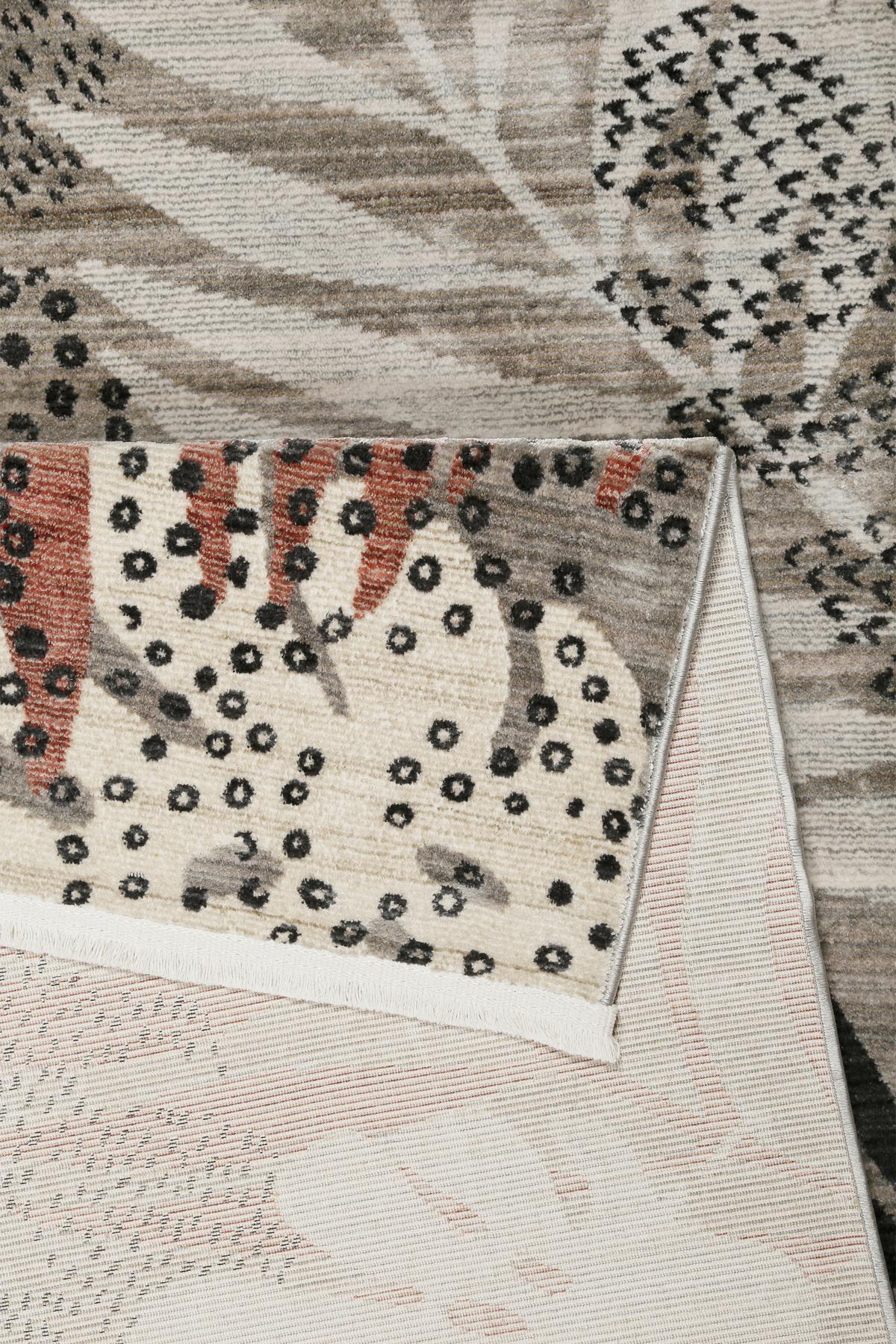 Webteppich Florence Grau/Rot/Beige 200x290 cm - Beige/Rot, KONVENTIONELL, Textil (200/290cm) - Esprit