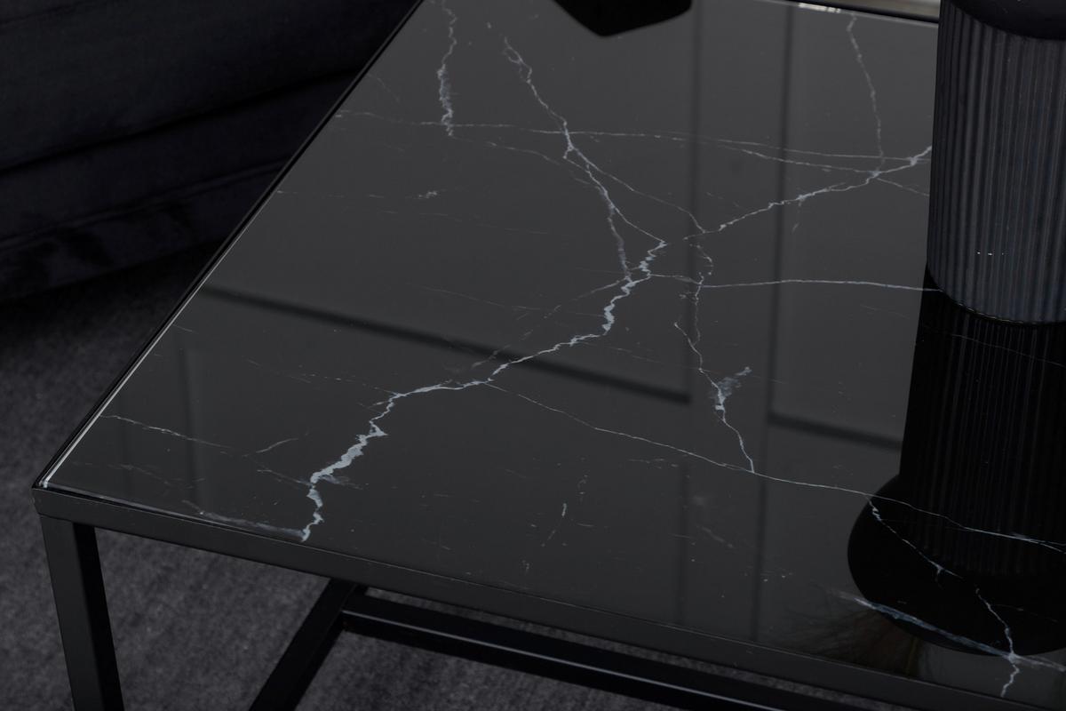 Couchtisch Dipp - Messingfarben/Schwarz, Design, Glas/Metall (130/60/48cm) - Livetastic