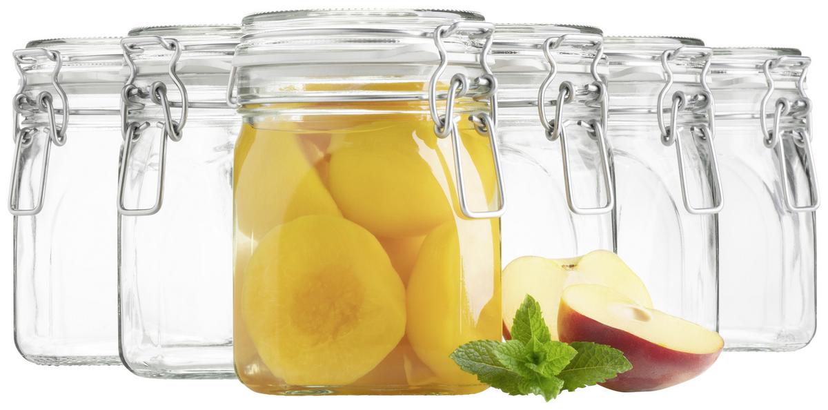 Einmachgläser 6er-Set Gothika Je ca. 750ml, Auslaufsicher - Transparent, Basics, Glas (750ml) - Mäser