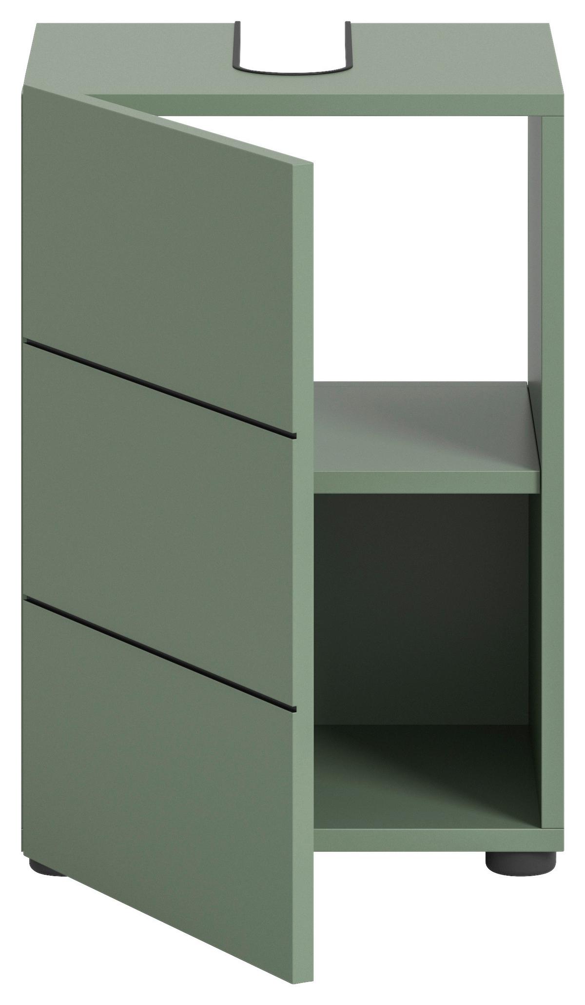 Waschbeckenunterschrank Vira Grün B: 38 Cm - Schwarz/Grün, MODERN, Holzwerkstoff (38/56/34cm) - MID.YOU