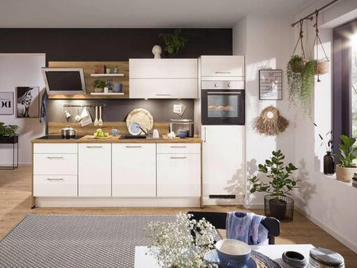 Küchenblock Pn220 - Eichefarben/Magnolie, MODERN, Holzwerkstoff (285cm) - Pino