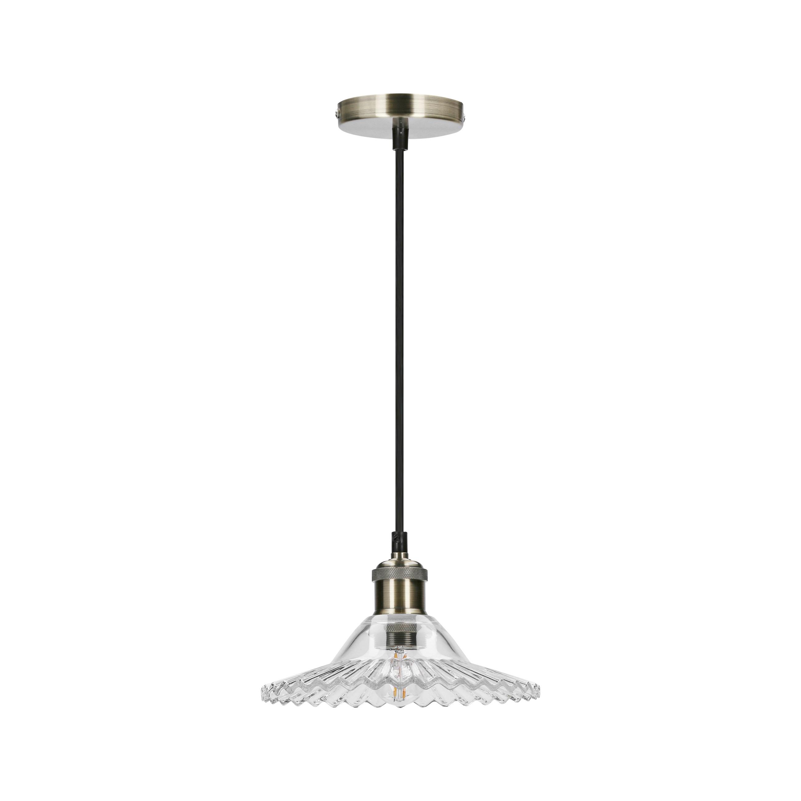 PENDELLEUCHTE 50101273 GENEVA - Schwarz, KONVENTIONELL, Glas/Metall (21.5/21.5/90cm)