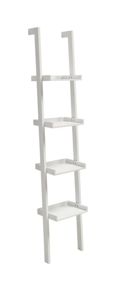 Rebríkový regál WALL biely - biela, Trend, kompozitné drevo (36,5/180/32cm) - Livetastic