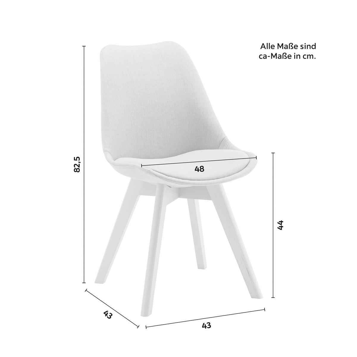 Jídelní židle Rocksi - šedá/barvy buku, Moderní, dřevo/textil (43/82,5/43cm) - Bessagi Home