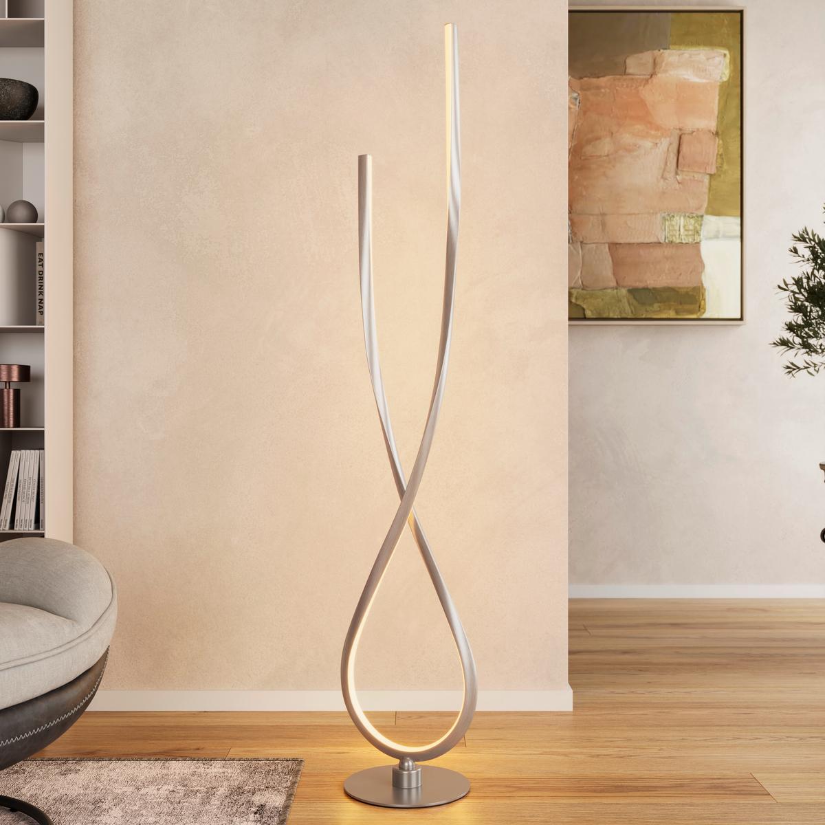 LED-STEHLEUCHTE KUI - Champagner/Schwarz, MODERN, Kunststoff/Metall (26l)