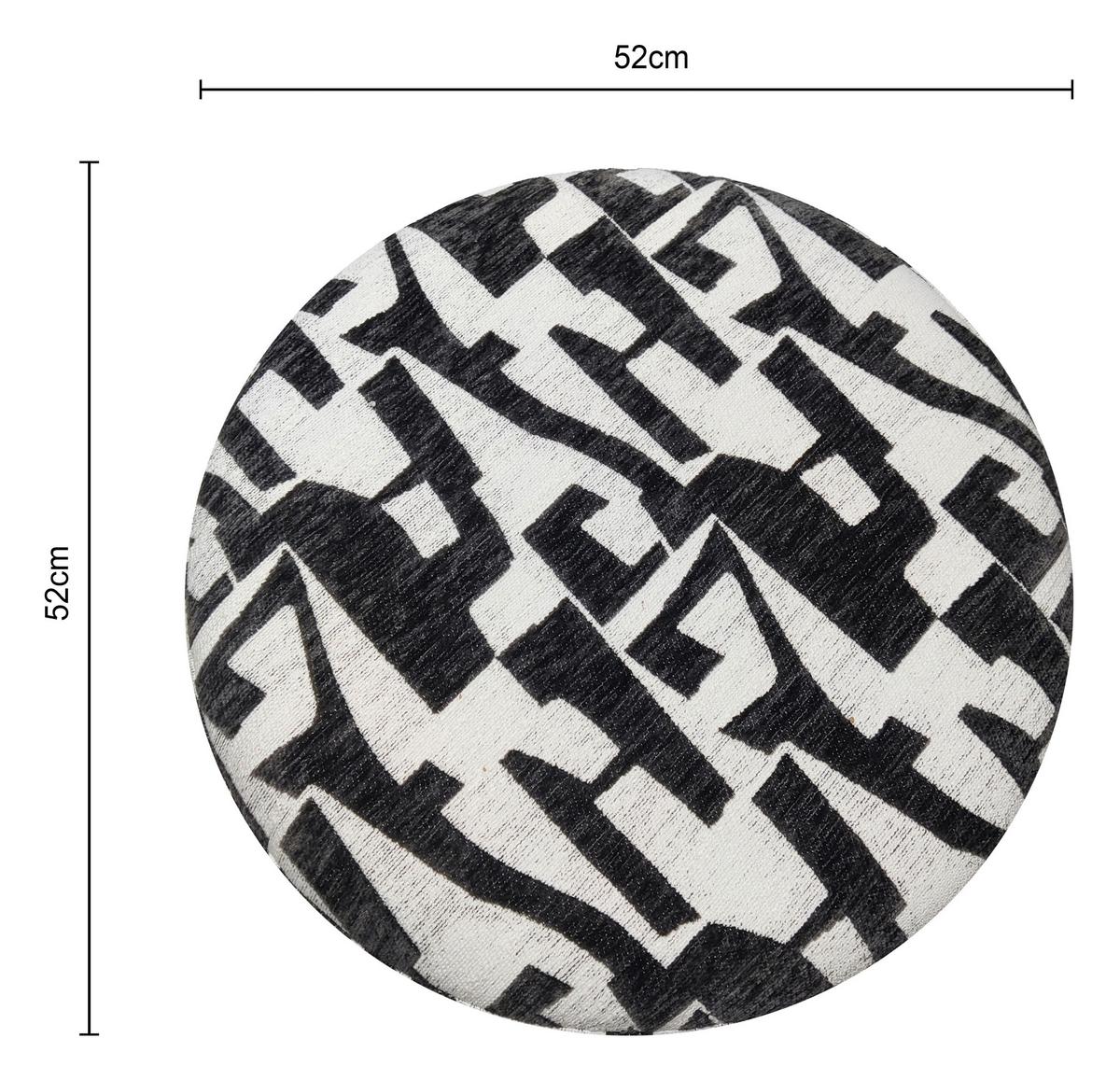 Taburet MILA, černo-bílá žinylka,do 120 kg - bílá/černá, Lifestyle, kompozitní dřevo/textil (52/33/52cm) - Mömax
