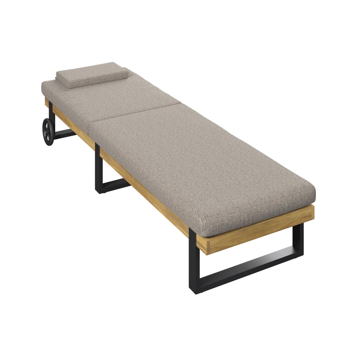 ZAHRADNÍ LEHÁTKO ELENYI - šedá, Moderní, kov/dřevo (200/95/65cm) - Bessagi Garden