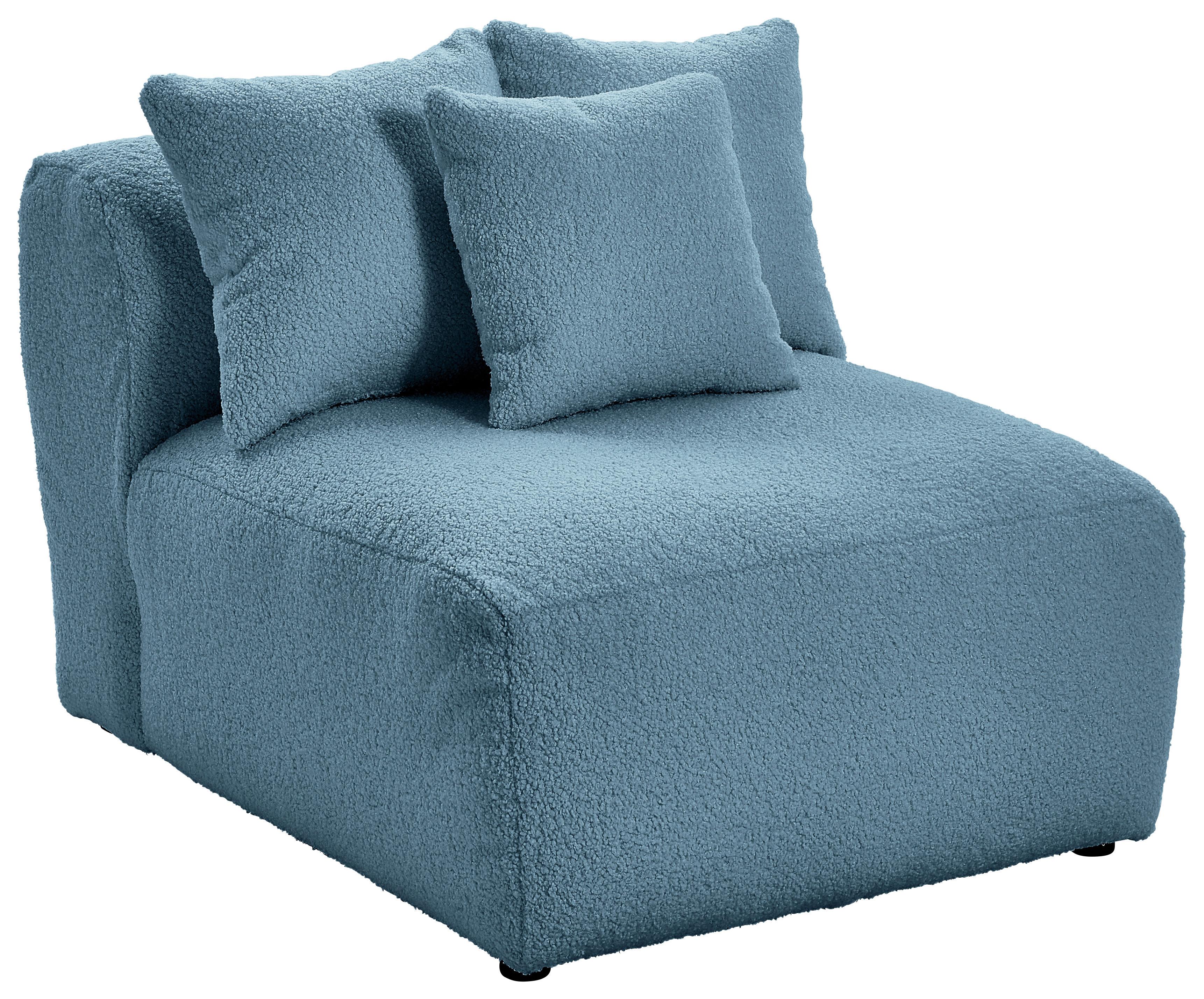 Modul Sofa Bloom B: 85 cm Blau - Blau, Trend, Textil (85/70/122cm) - Livetastic