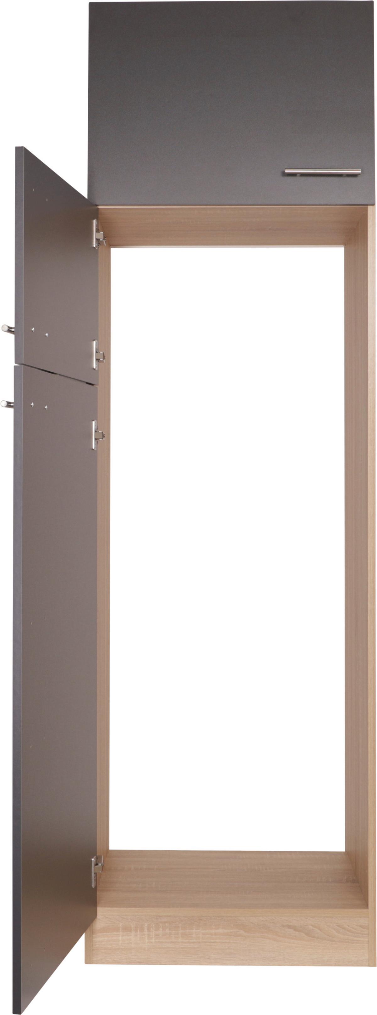 Geräteumbauschrank Merle Grau, Eiche Dekor B:60cm - Eichefarben/Grau, Basics, Holzwerkstoff (60/200/60cm) - Respekta