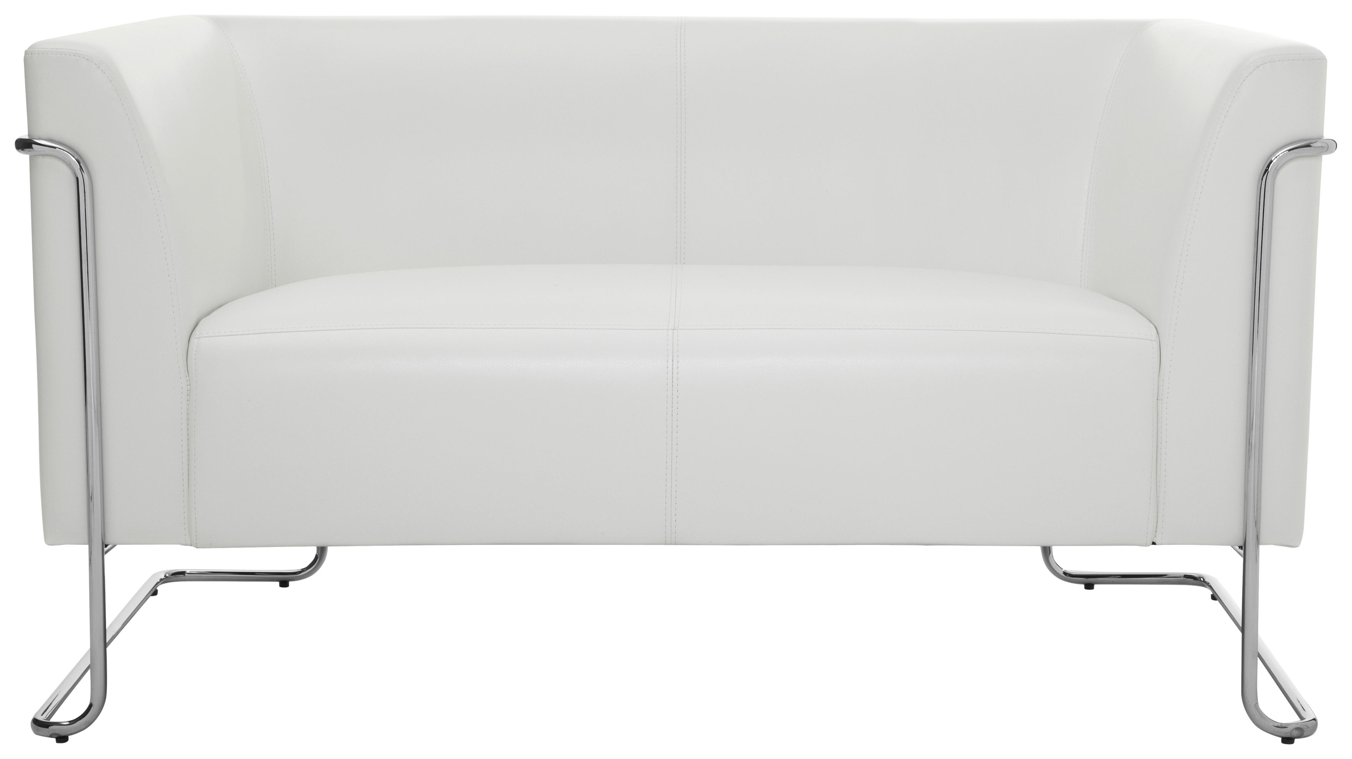 2-sitzer-sofa Curacao Weiß - Silberfarben/Weiß, MODERN, Textil (130/71/74cm) - MID.YOU