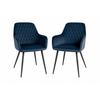 Armlehnstuhl-Set Harbo Dunkelblau B: 57 cm - Schwarz/Dunkelblau, MODERN, Textil/Metall (57/87/65cm) - MID.YOU