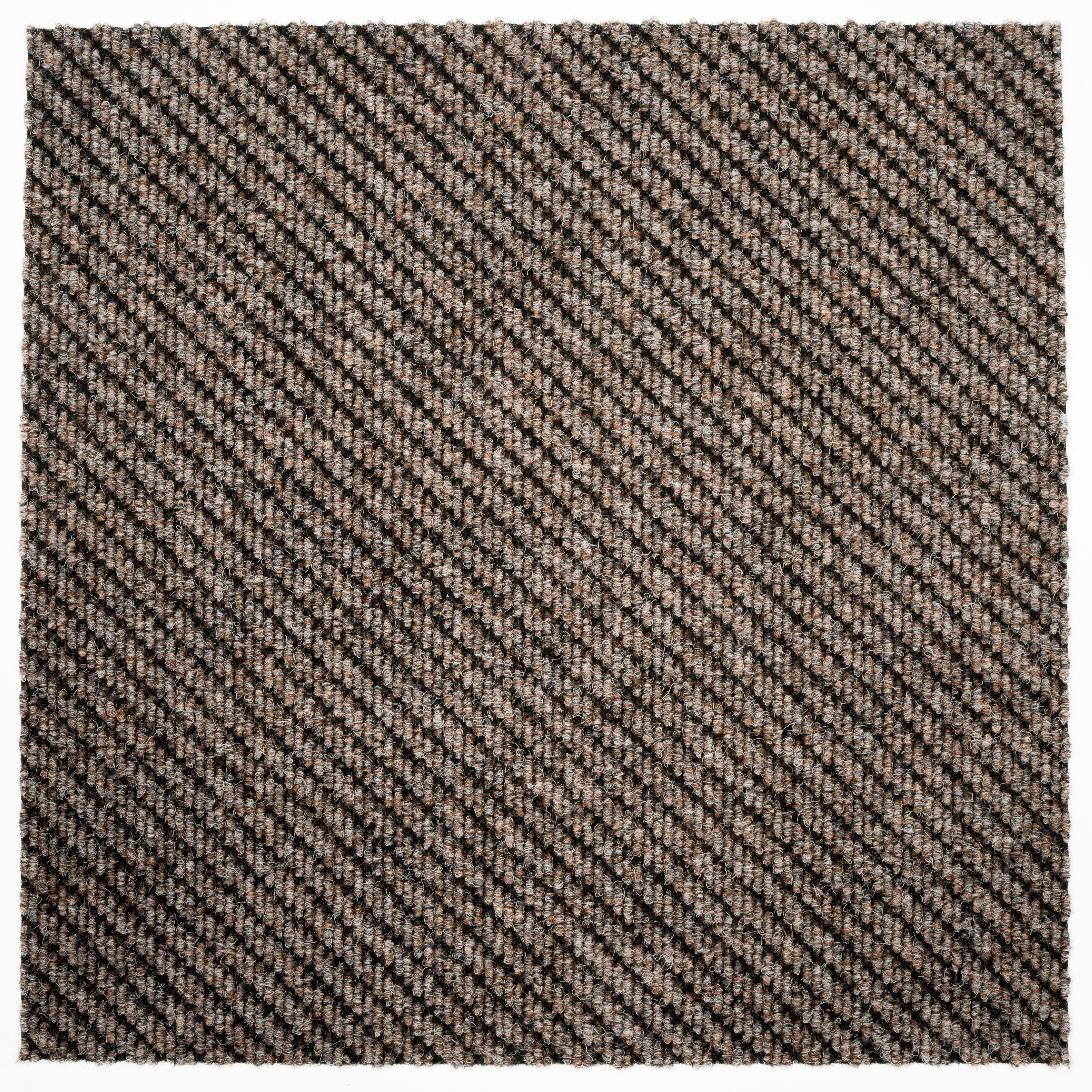 Teppichfliese Beige Centaur 50x50 cm Florhöhe 4 mm - Hellbraun/Schwarz, Basics, Textil (50/50cm)