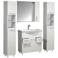 Badezimmer Lisalo Xl - Silberfarben/Weiß, MODERN, Glas/Keramik (135cm) - MID.YOU