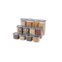 Vorratsdosenset 24-Teilig Versch.größen, Kunststoff Grau - Klar/Weiß, Basics, Kunststoff - P & B