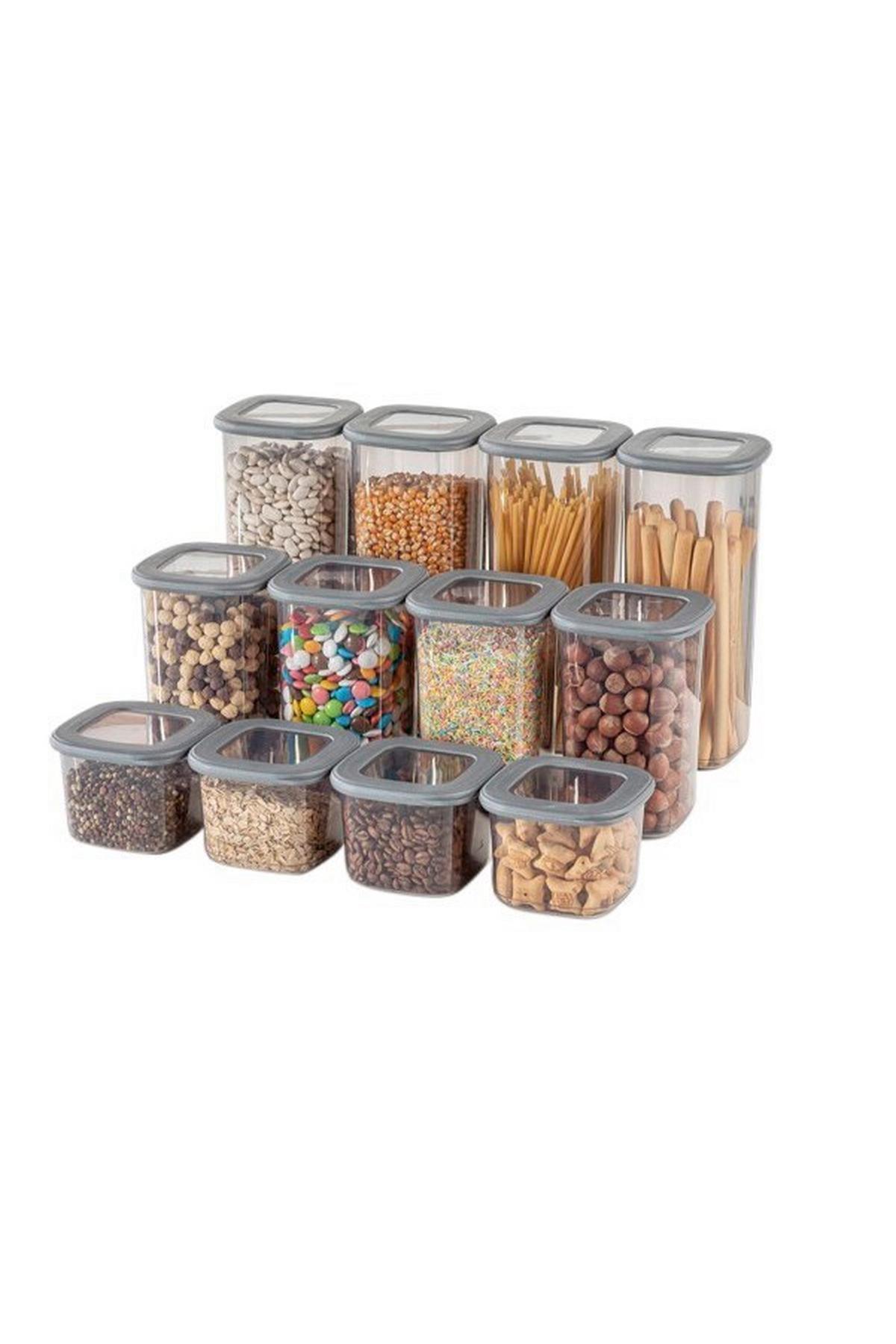 Vorratsdosenset 24-Teilig Versch.größen, Kunststoff Grau - Klar/Weiß, Basics, Kunststoff - P & B