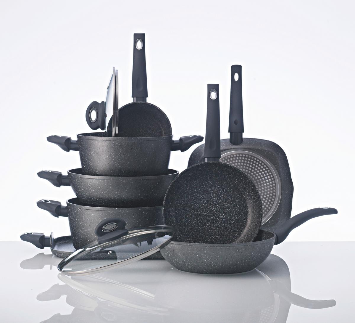 Grillpfanne Orion D: 28 Cm Aluminium Kunststoff Kratzfest - Grau, Basics, Kunststoff/Metall (28cm)