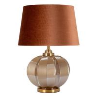 Tischleuchte Prague H Braun, Goldfarben B: 40,5cm - Goldfarben/Braun, Basics, Glas/Textil (40.5/57/40.5cm)