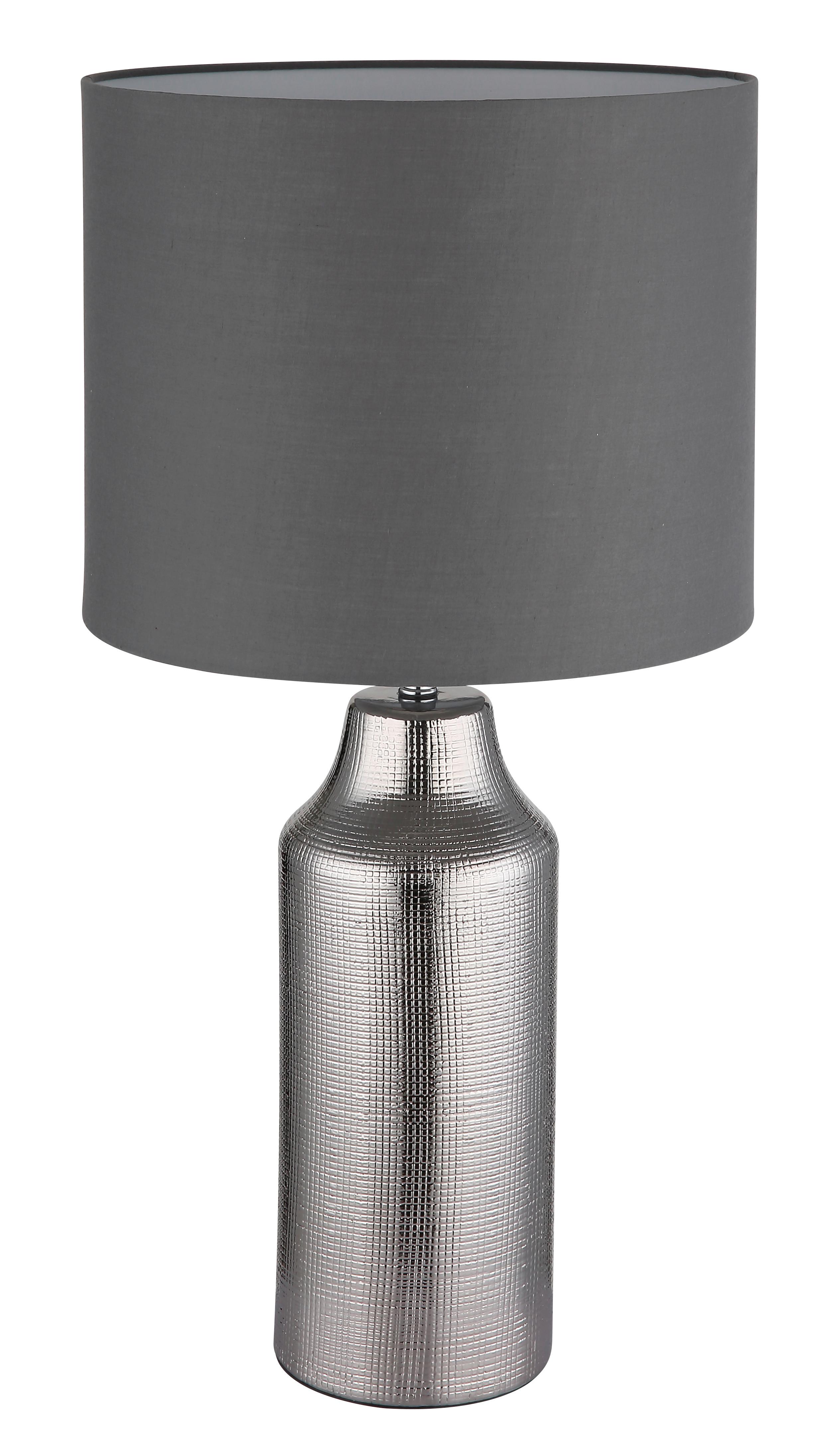 Tischleuchte 21736s Elden - Silberfarben/Weiß, Basics, Keramik/Kunststoff (30,5/61cm) - Globo