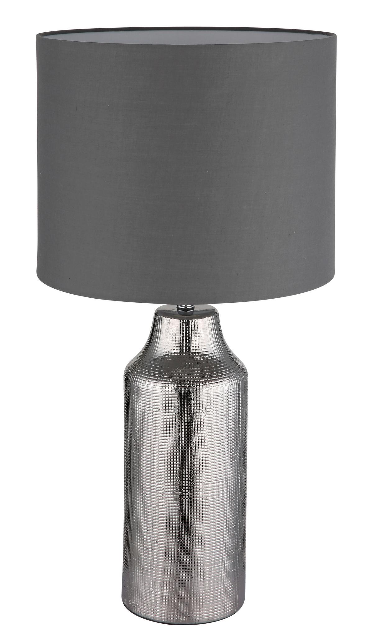 Tischleuchte 21736s Elden - Silberfarben/Weiß, Basics, Keramik/Kunststoff (30,5/61cm) - Globo