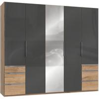 Drehtürenschrank 250cm Level, Grau/eiche Dekor - Eichefarben/Grau, MODERN, Glas/Holzwerkstoff (250/216/58cm) - MID.YOU