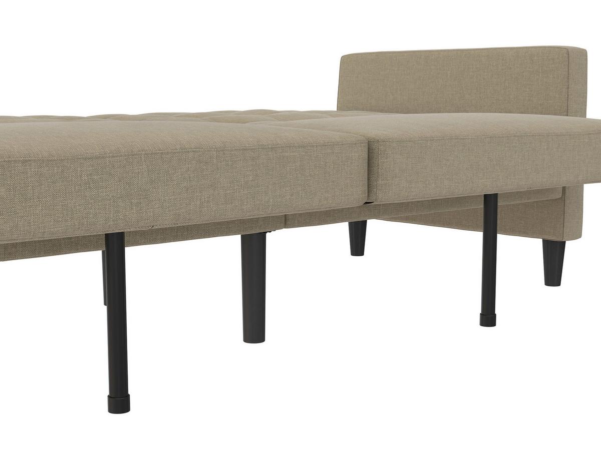 Schlafsofa Palermo Cappuccino, mit Schlaffunktion - Schwarz/Cappuccino, Basics, Textil (207/86/86cm) - Livetastic